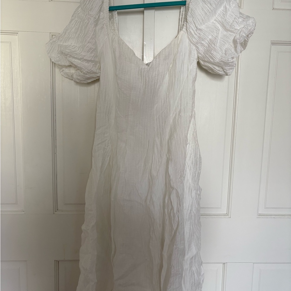 Lulus White Puff Sleeve Dress